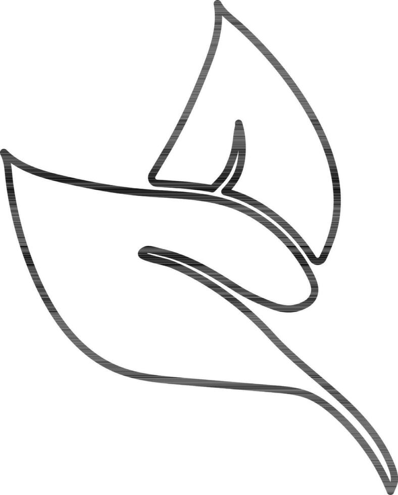 spa concept, ligne art icône de feuilles. vecteur