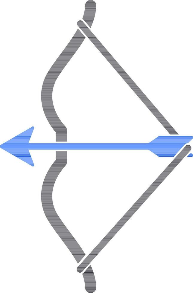 arc avec La Flèche pour tir à l'arc des sports concept. vecteur