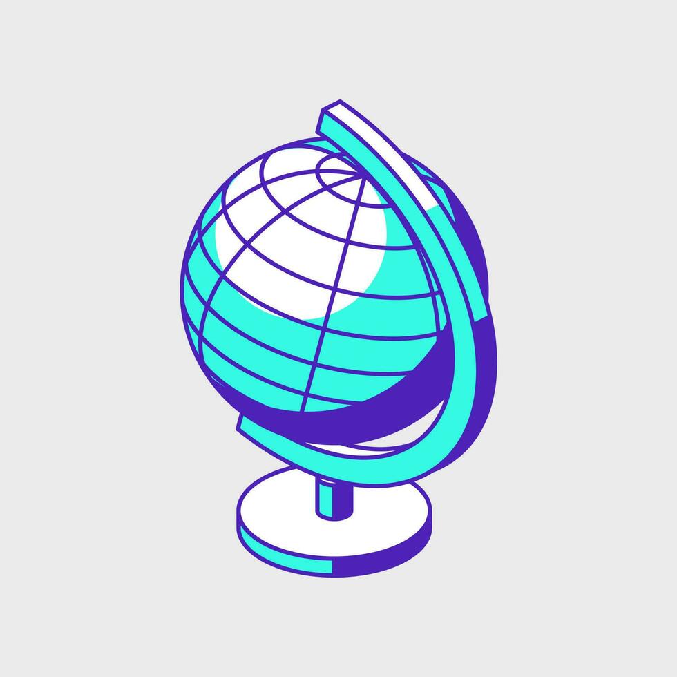 globe isométrique vecteur illustration