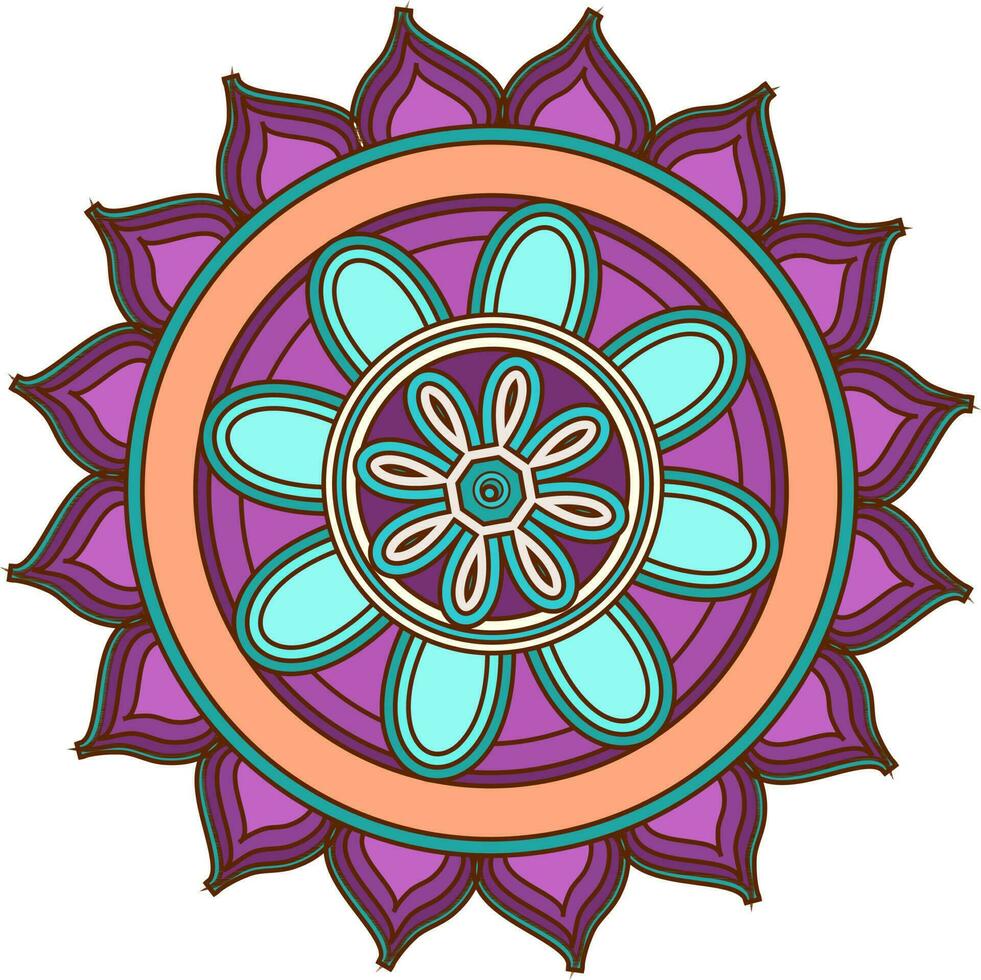 artistique coloré mandala avec floral conception. vecteur