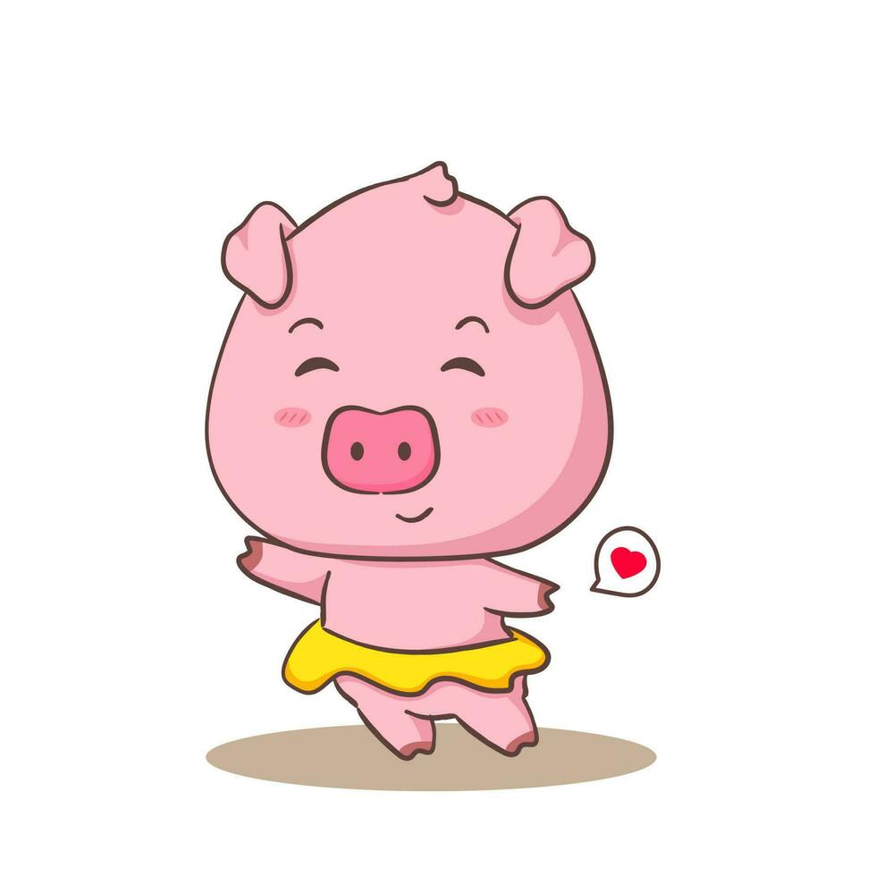 mignonne porc dessin animé personnage ballerine ballet Danseur. adorable animal concept conception. isolé blanc Contexte. vecteur art illustration.