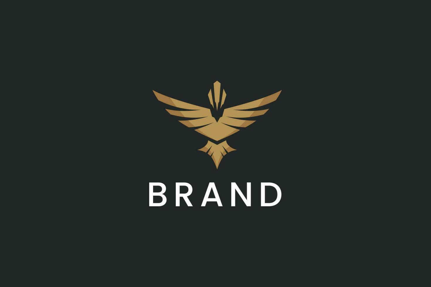 luxe en volant oiseau logo vecteur icône illustration