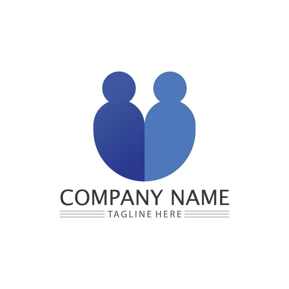 logo de personnes, équipe, succès, travail de personnes, groupe et communauté, vecteur de logo d'entreprise et d'entreprise et soins de conception, icône de la famille logo de réussite