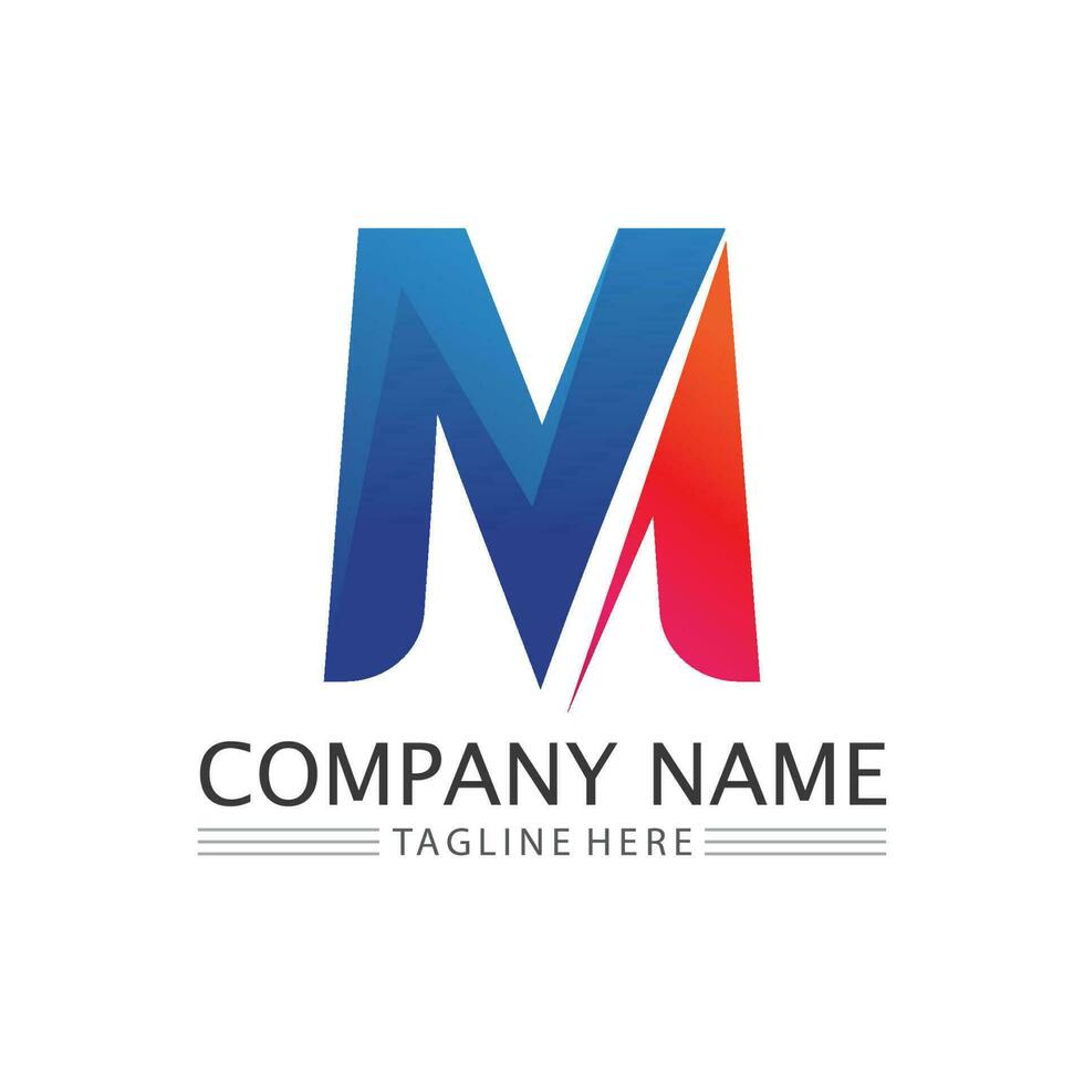 m lettre logo design vecteur identité icône signe