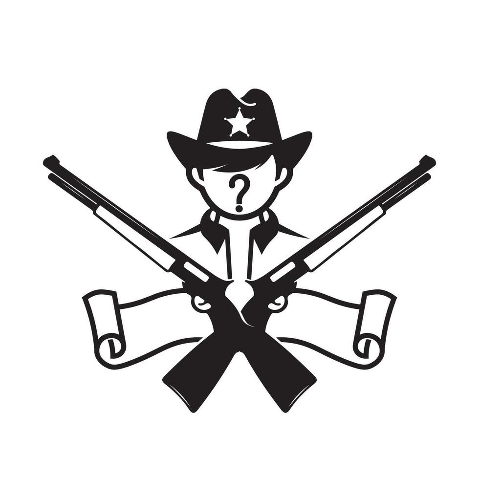 modèle de conception de vecteur icône logo chapeau de cowboy