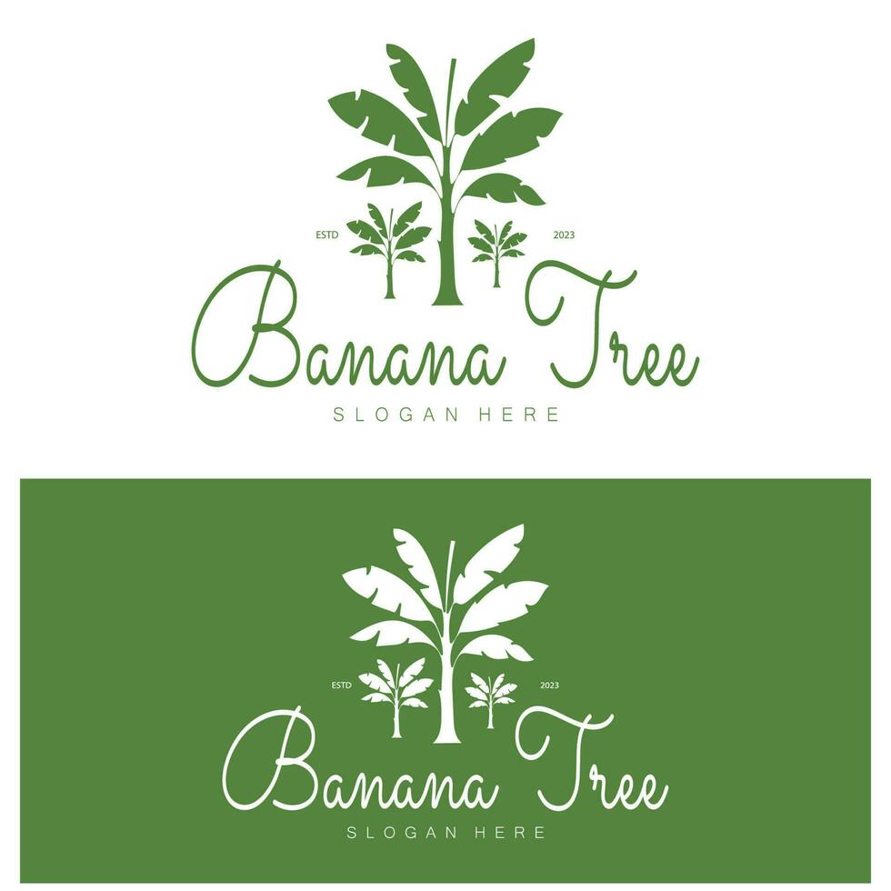 Facile silhouette banane arbre logo. plat conception vecteur