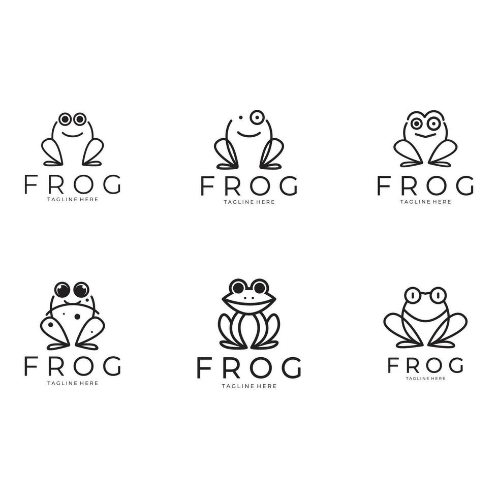 grenouille logo Facile vecteur conception modèle