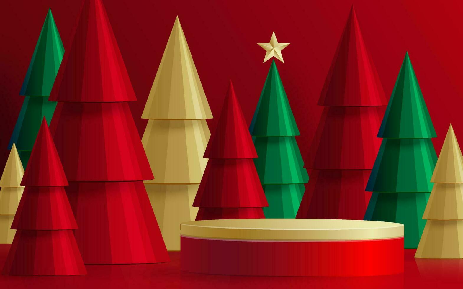 Style de scène ronde podium 3d, pour joyeux noël et bonne année vecteur