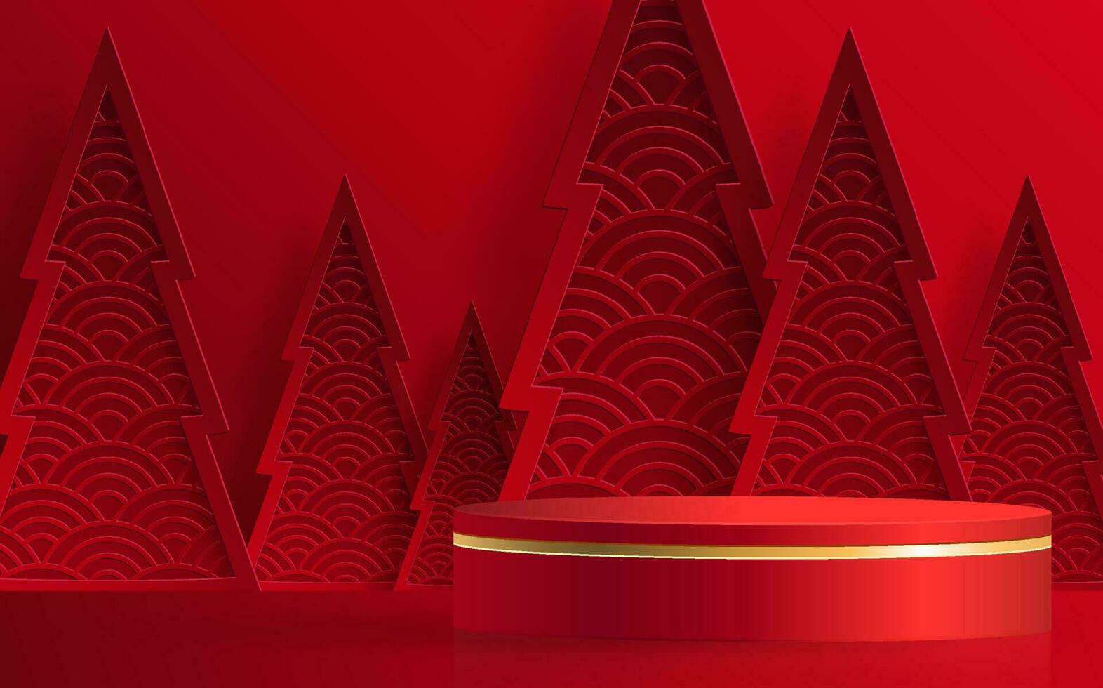 Style de scène ronde podium 3d, pour joyeux noël et bonne année vecteur