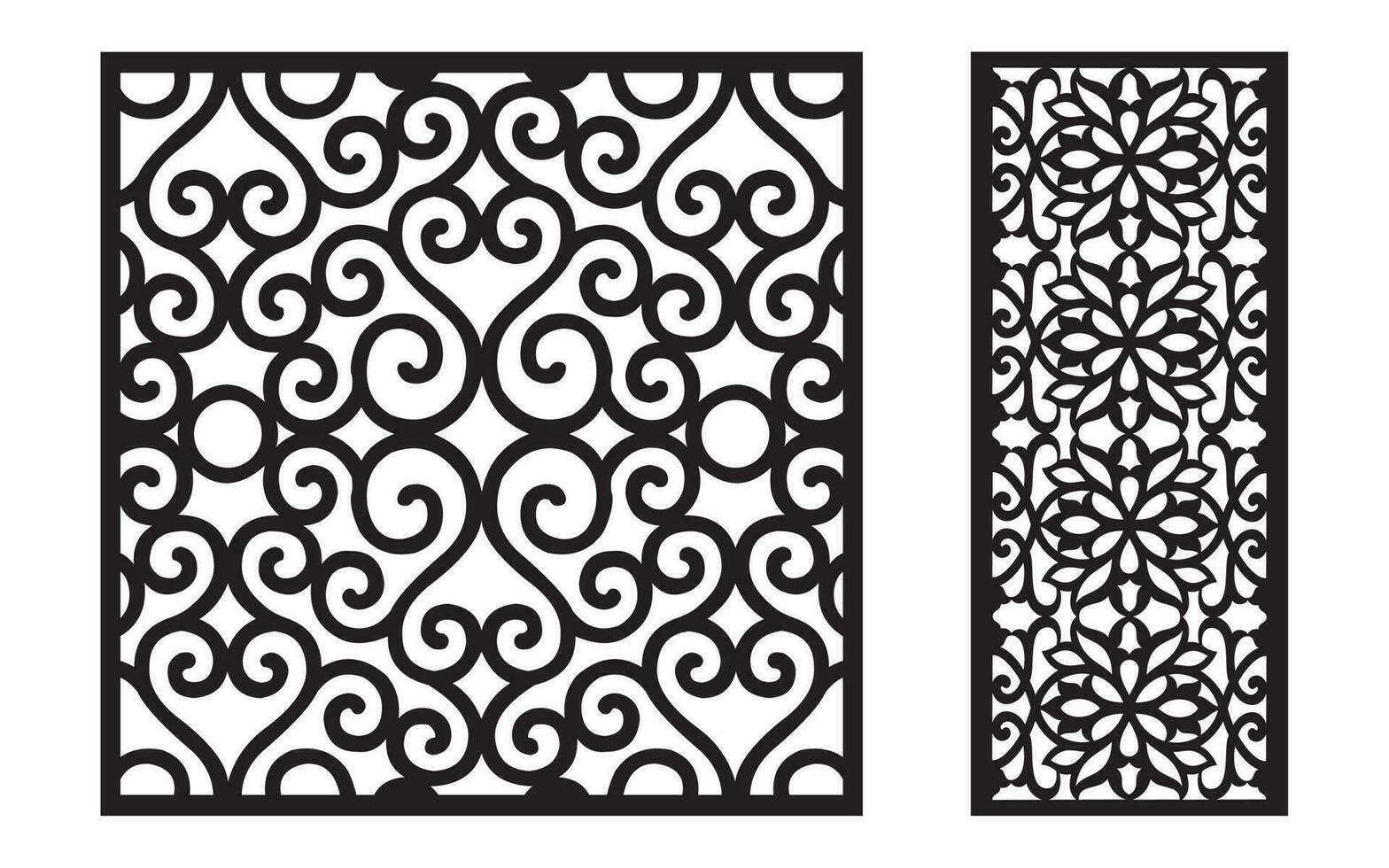 motifs floraux décoratifs, gabarit géométrique pour la découpe laser cnc vecteur