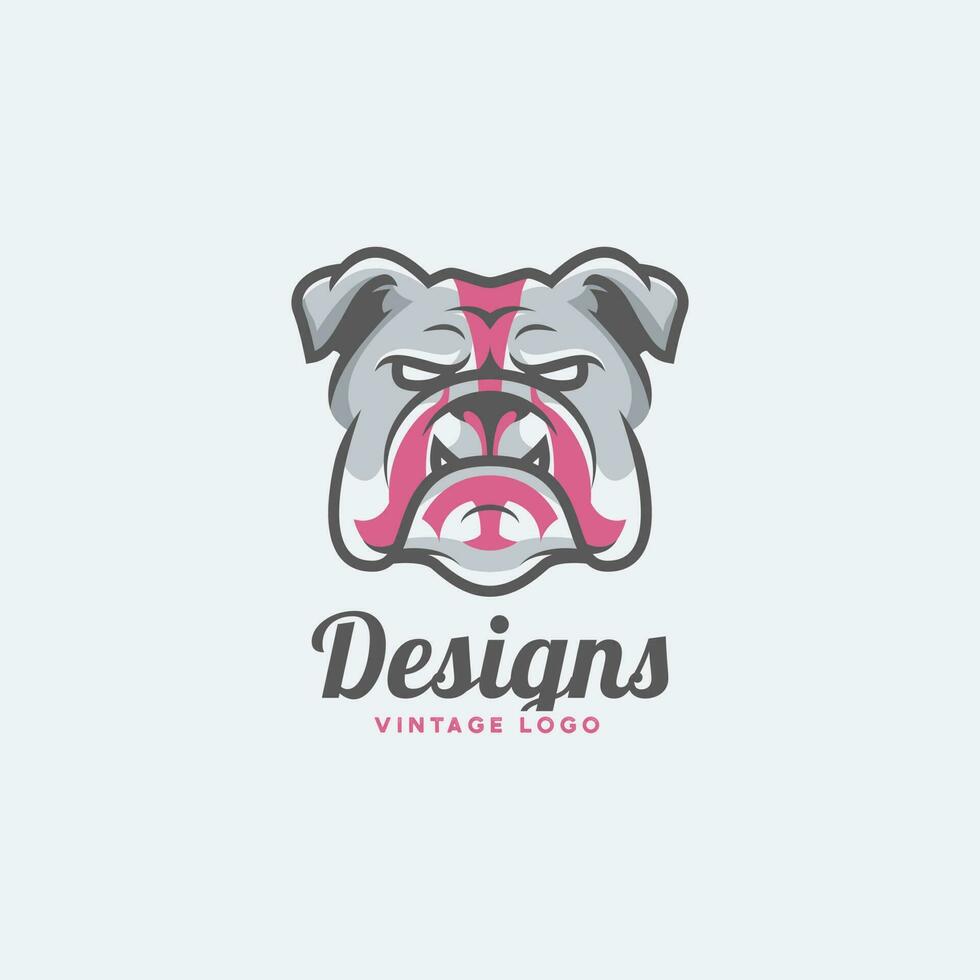 bouledogue tête vecteur logo inspiration