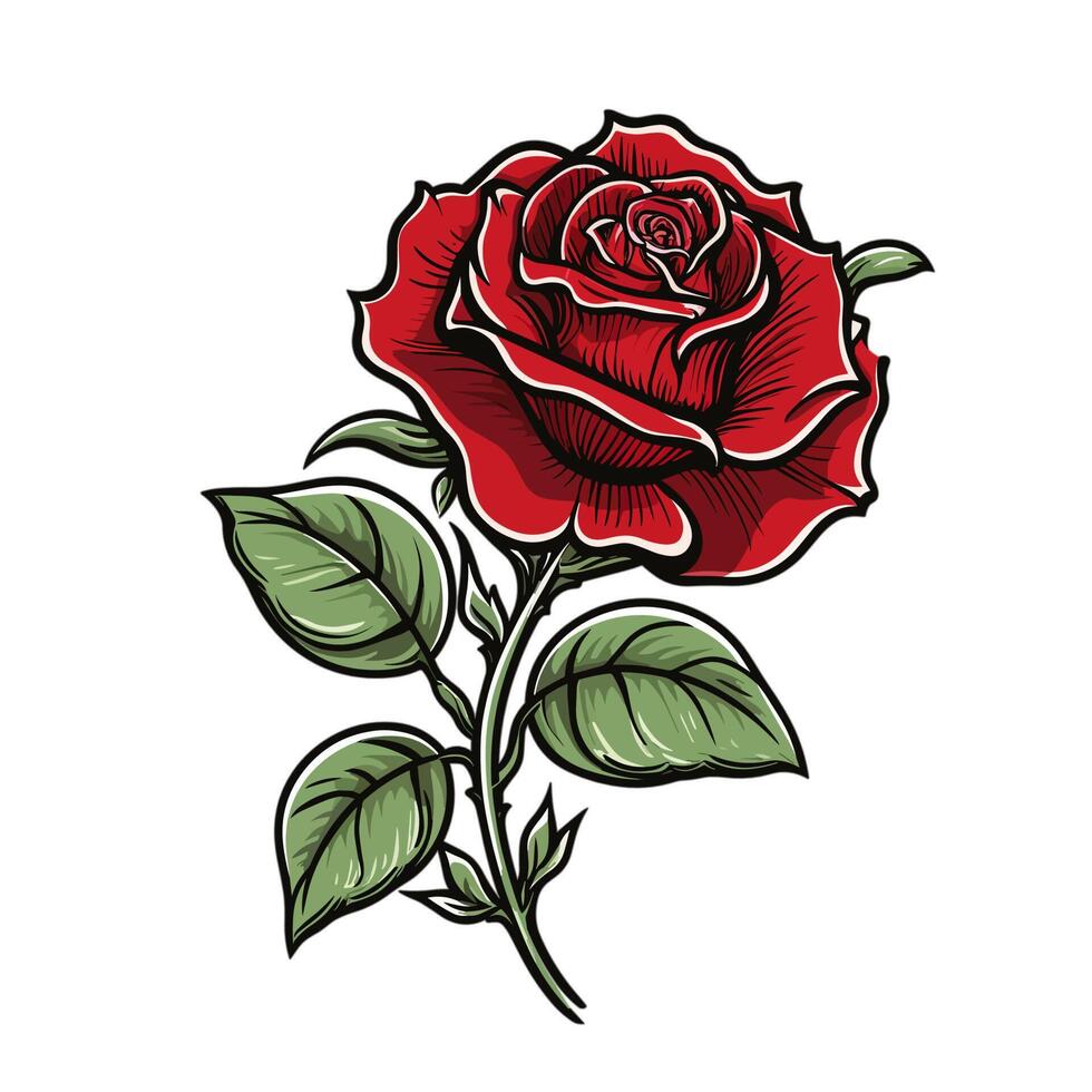 noir Rose fleur illustration vecteur