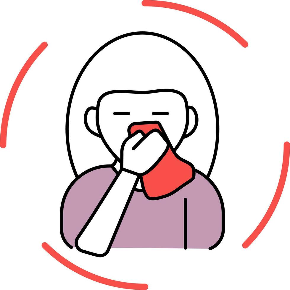 illustration de dessin animé femme bouche couverture avec serviette de table icône. vecteur