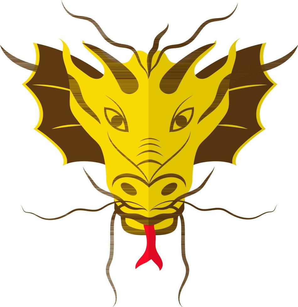 moitié ombre de dragon visage icône dans chinois zodiaque. vecteur