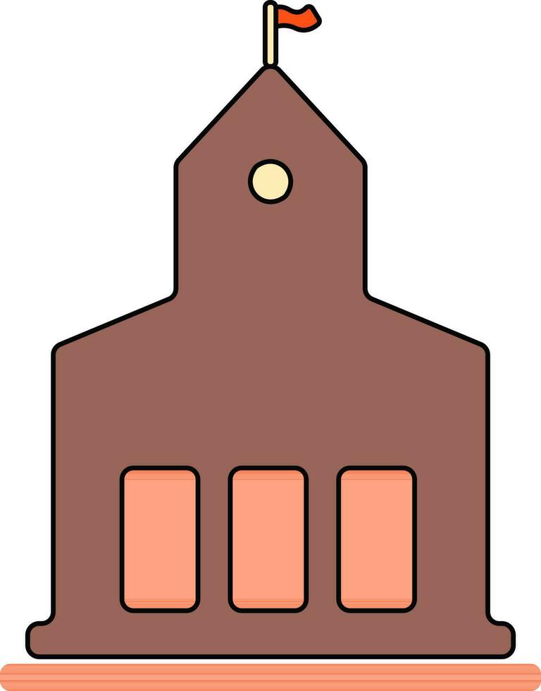 Orange et marron Château dans plat illustration. vecteur