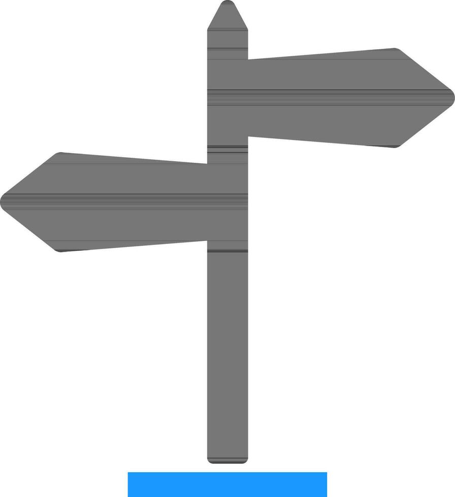 plat signe ou symbole de route direction planche. vecteur