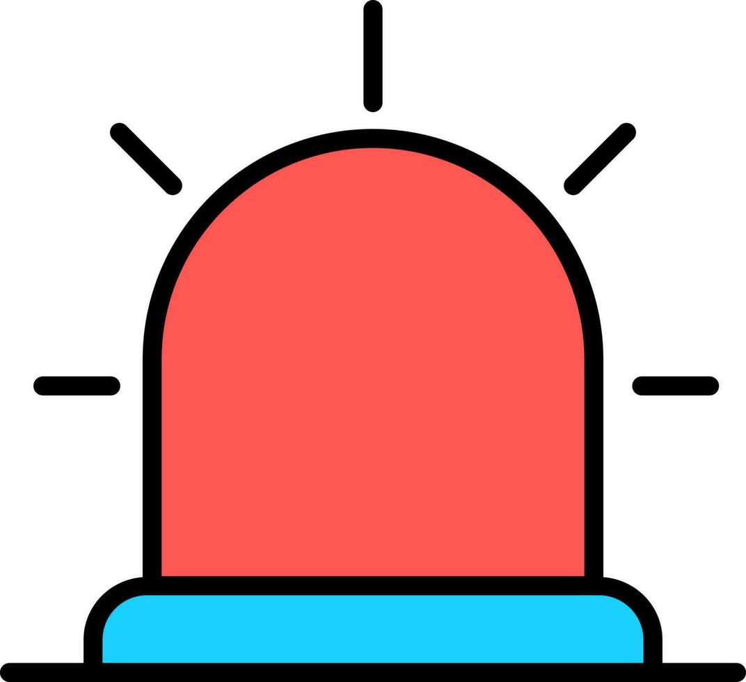 illustration de sirène icône dans rouge et bleu couleur. vecteur