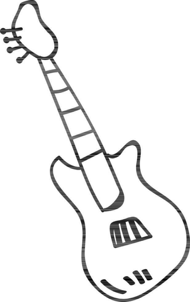 main tiré illustration de une guitare. vecteur