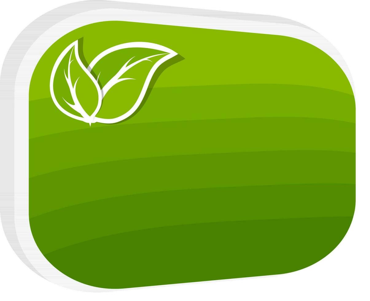 vert autocollant, étiquette ou étiquette avec feuilles. vecteur