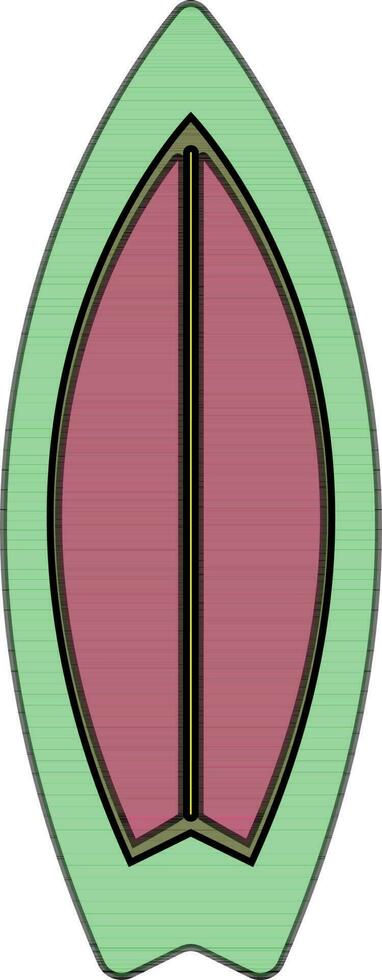 vert et rose planche de surf dans plat style. vecteur