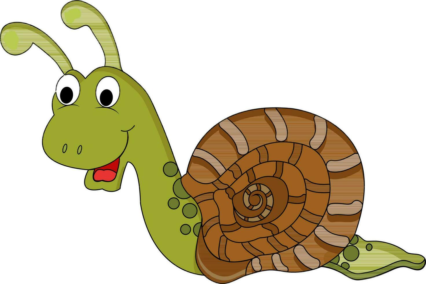 dessin animé personnage de une escargot. vecteur