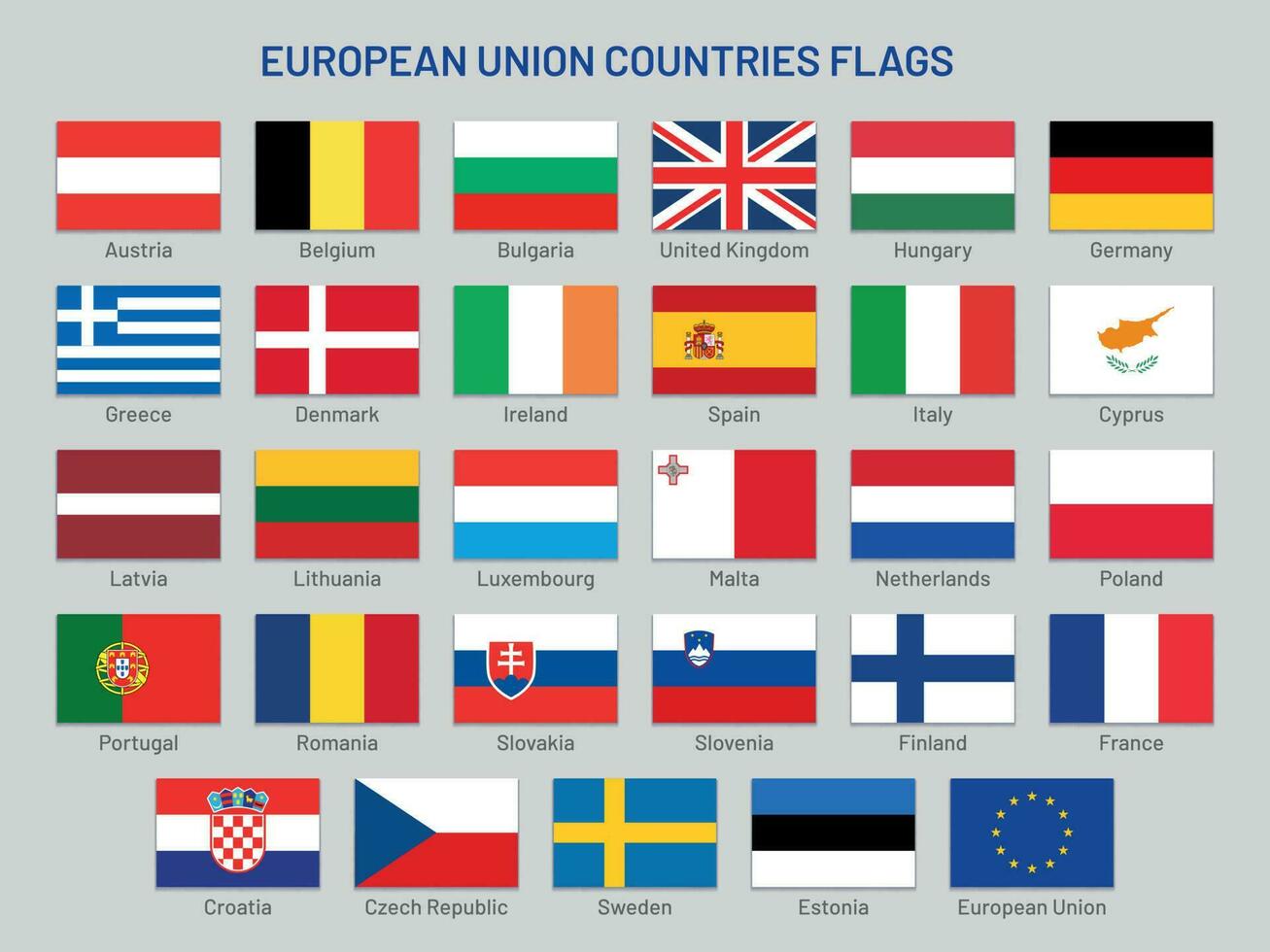 européen syndicat des pays drapeaux. L'Europe  Voyage États, UE membre pays drapeau vecteur ensemble