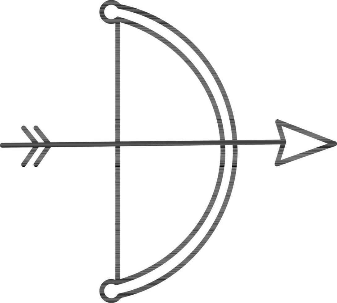 noir ligne art illustration de arc et La Flèche icône. vecteur