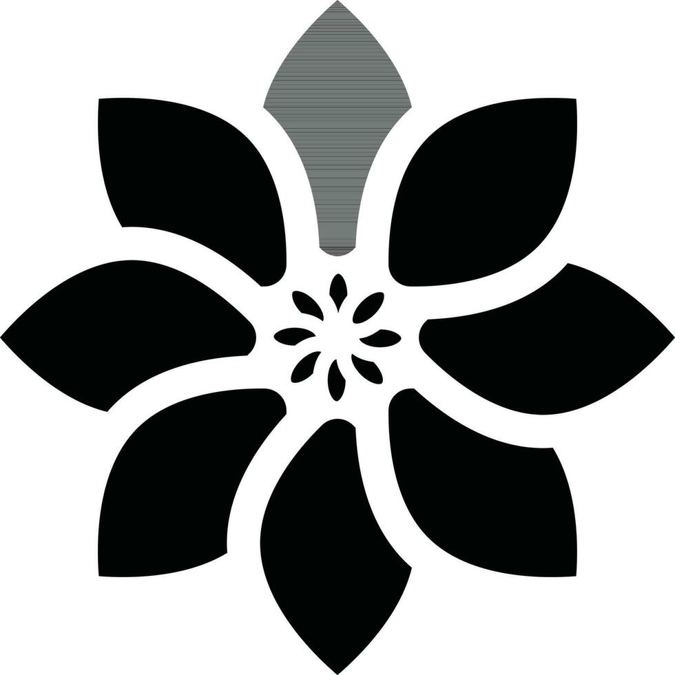 noir et blanc fleur icône dans plat style. vecteur