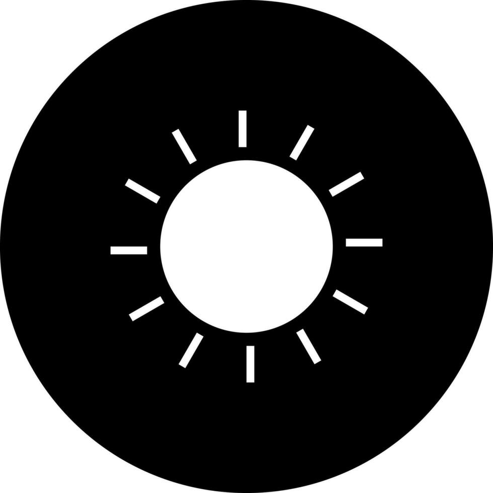 glyphe Soleil icône ou symbole dans plat style. vecteur