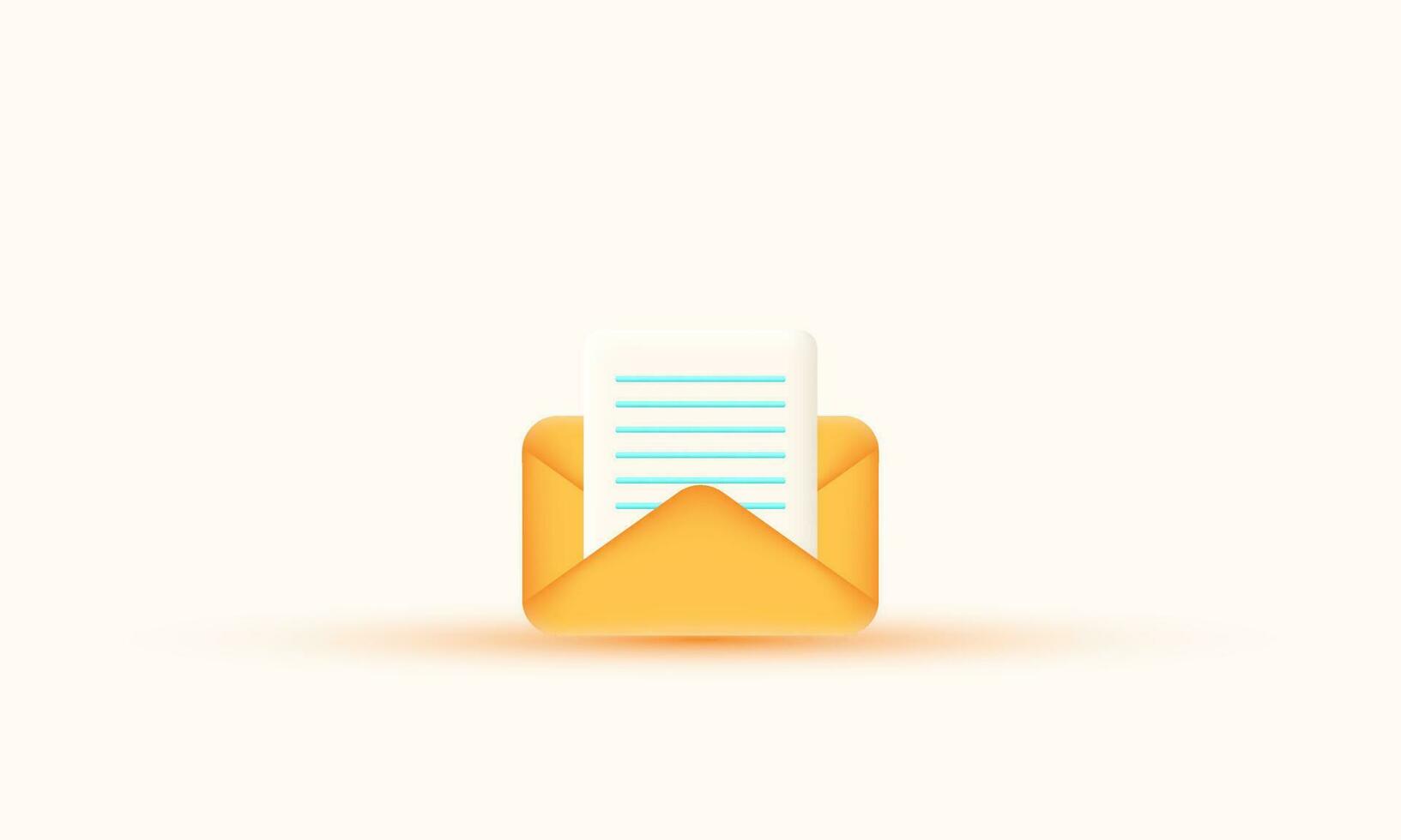 illustration Créatif ouvert courrier enveloppe 3d icône vecteur symboles isolé sur Contexte