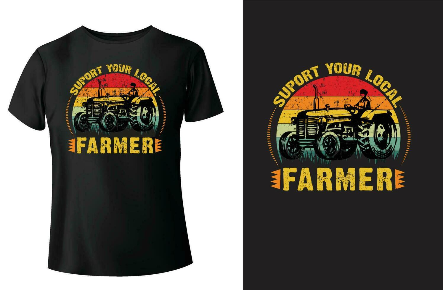 soutien votre local Les agriculteurs T-shirt conception vecteur