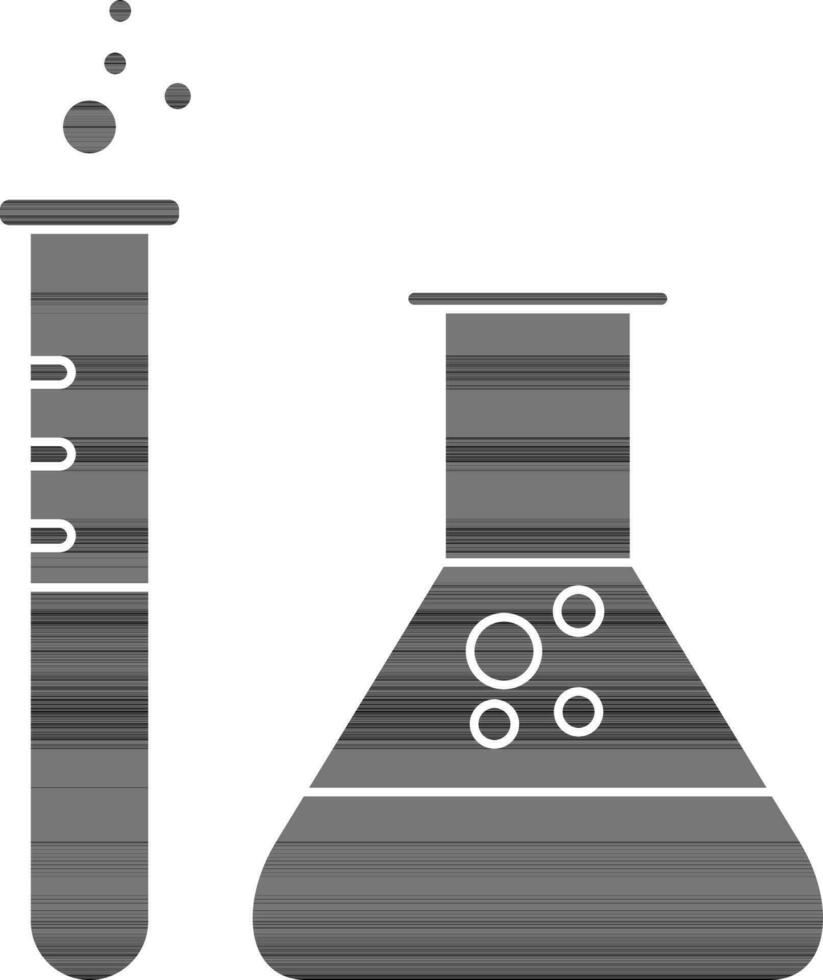 noir et blanc gobelet avec tester tube. vecteur