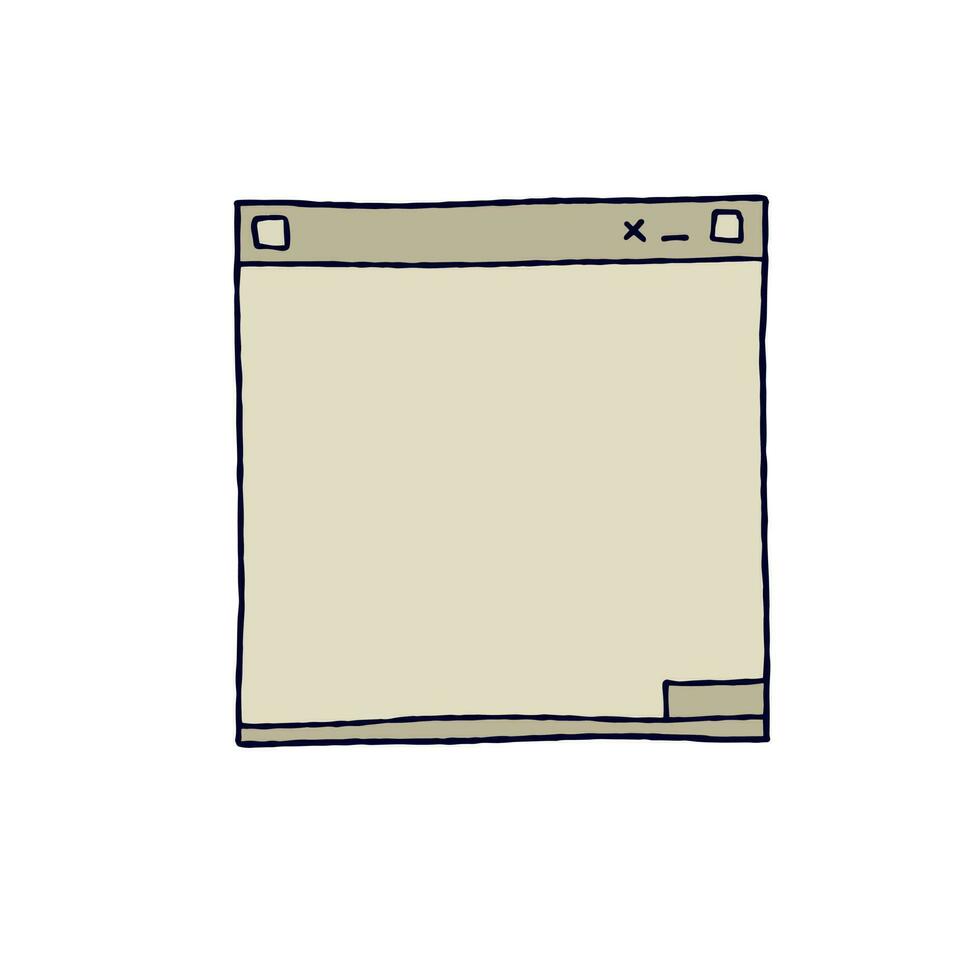 rétro ordinateur interface. ancien vieux navigateur et dialogue fenêtre modèle dans Années 90 style isolé sur blanc Contexte vecteur