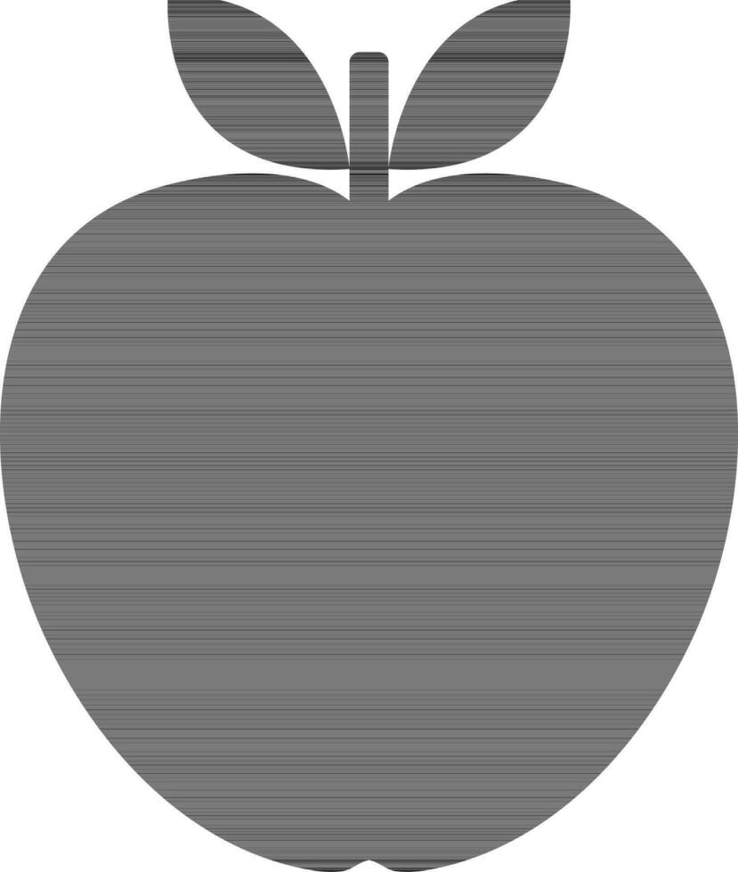 silhouette de un Pomme avec feuilles dans noir couleur. vecteur