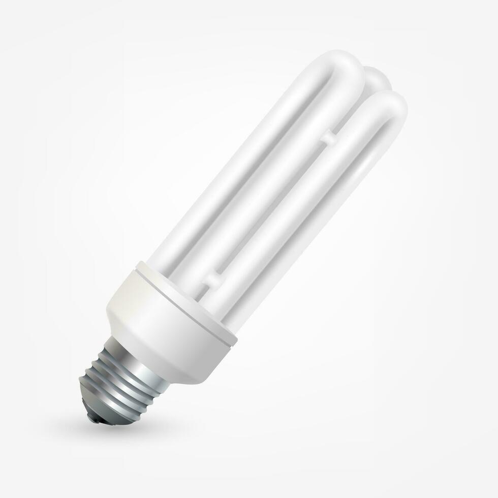 fluorescent énergie économie lumière ampoule, vecteur illustration