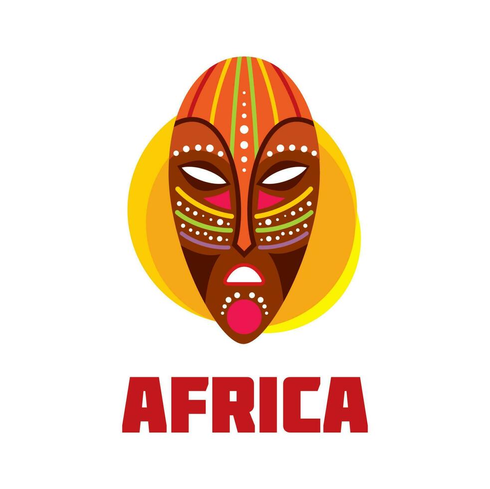 Afrique icône avec africain masque et ethnique modèle vecteur