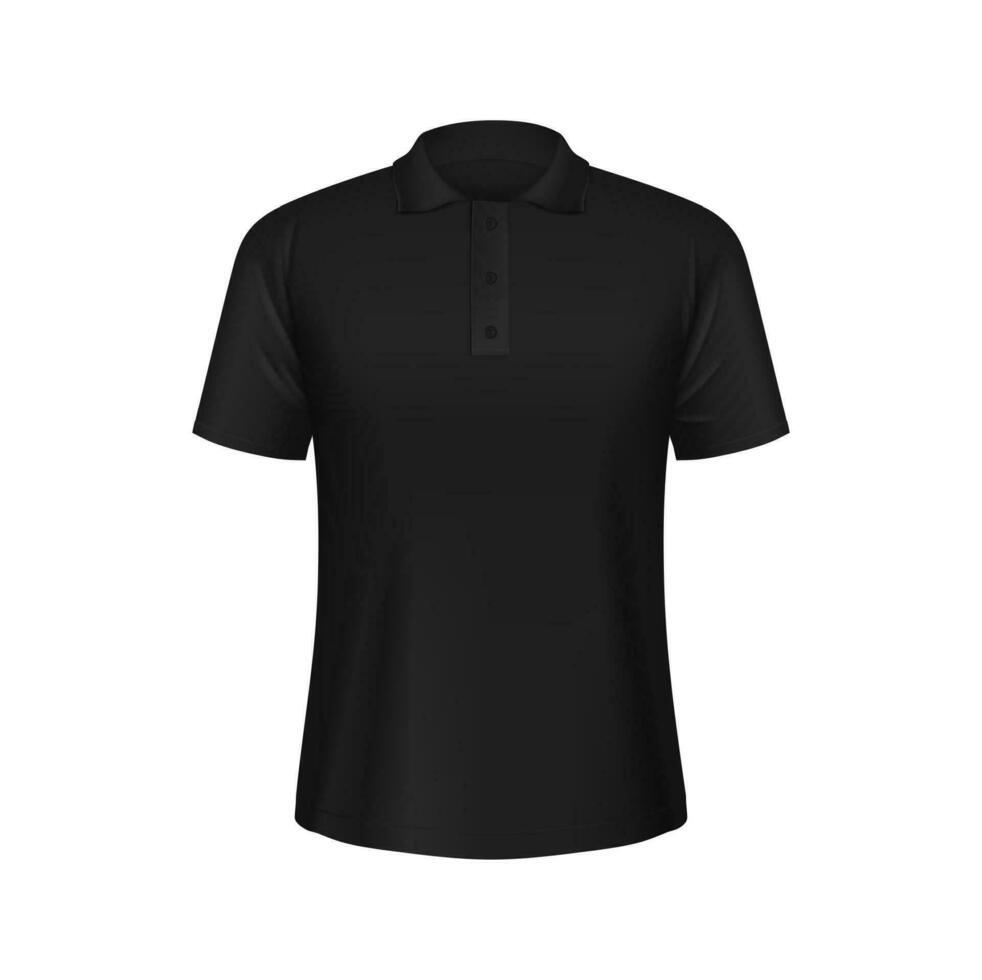 noir Masculin polo chemise réaliste 3d vecteur maquette