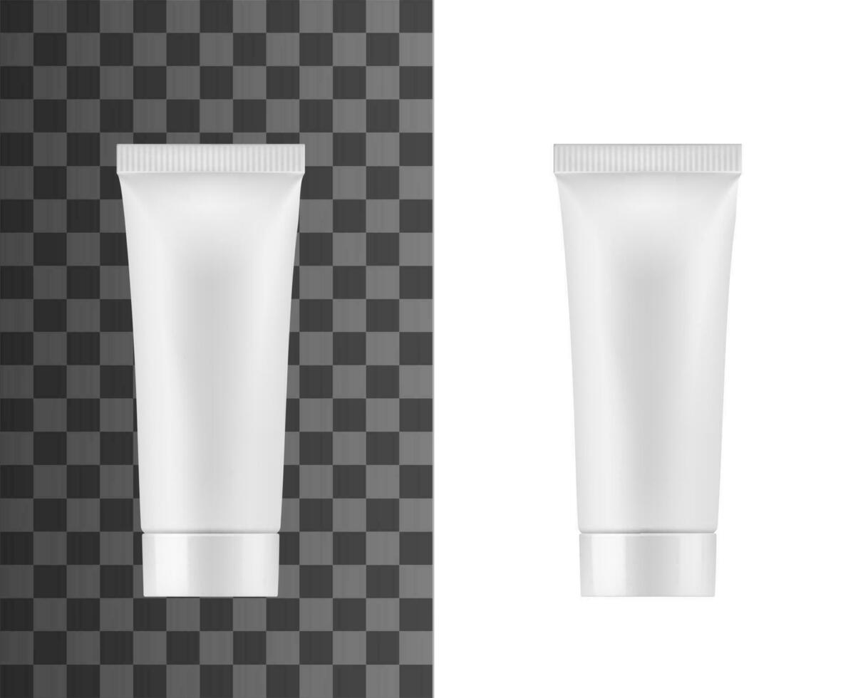 tube emballer, blanc Plastique cosmétique crème vecteur