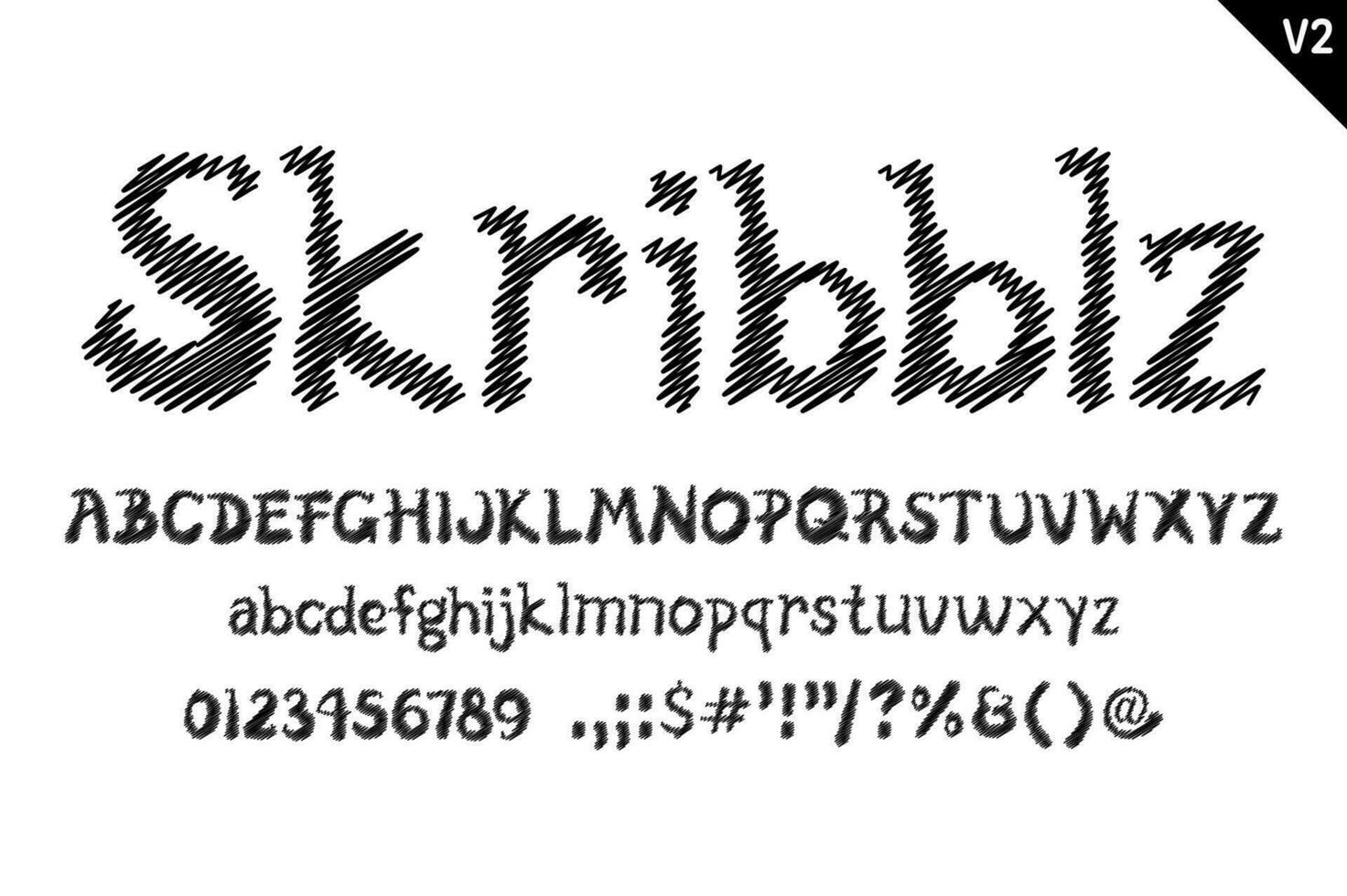 fabriqués à la main skribblz des lettres. Couleur Créatif art typographique conception vecteur