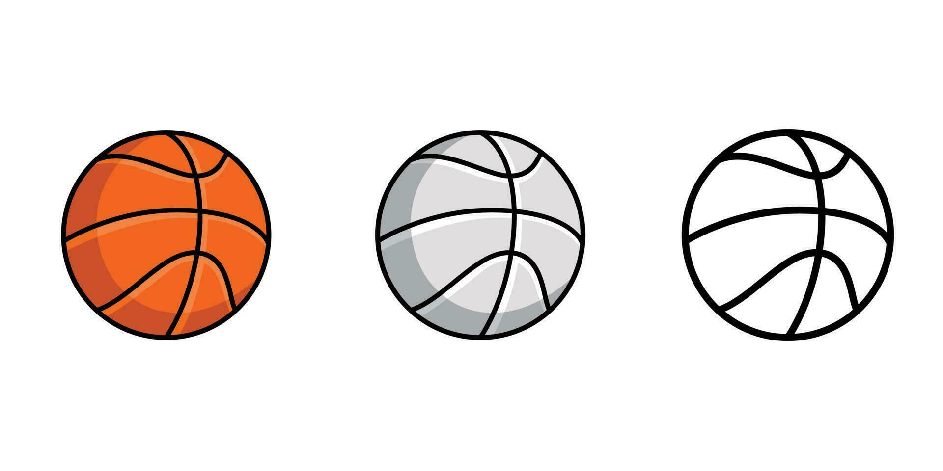 ensemble d'illustration de conception de basket-ball. icône, signe et symbole de ballon de sport vecteur