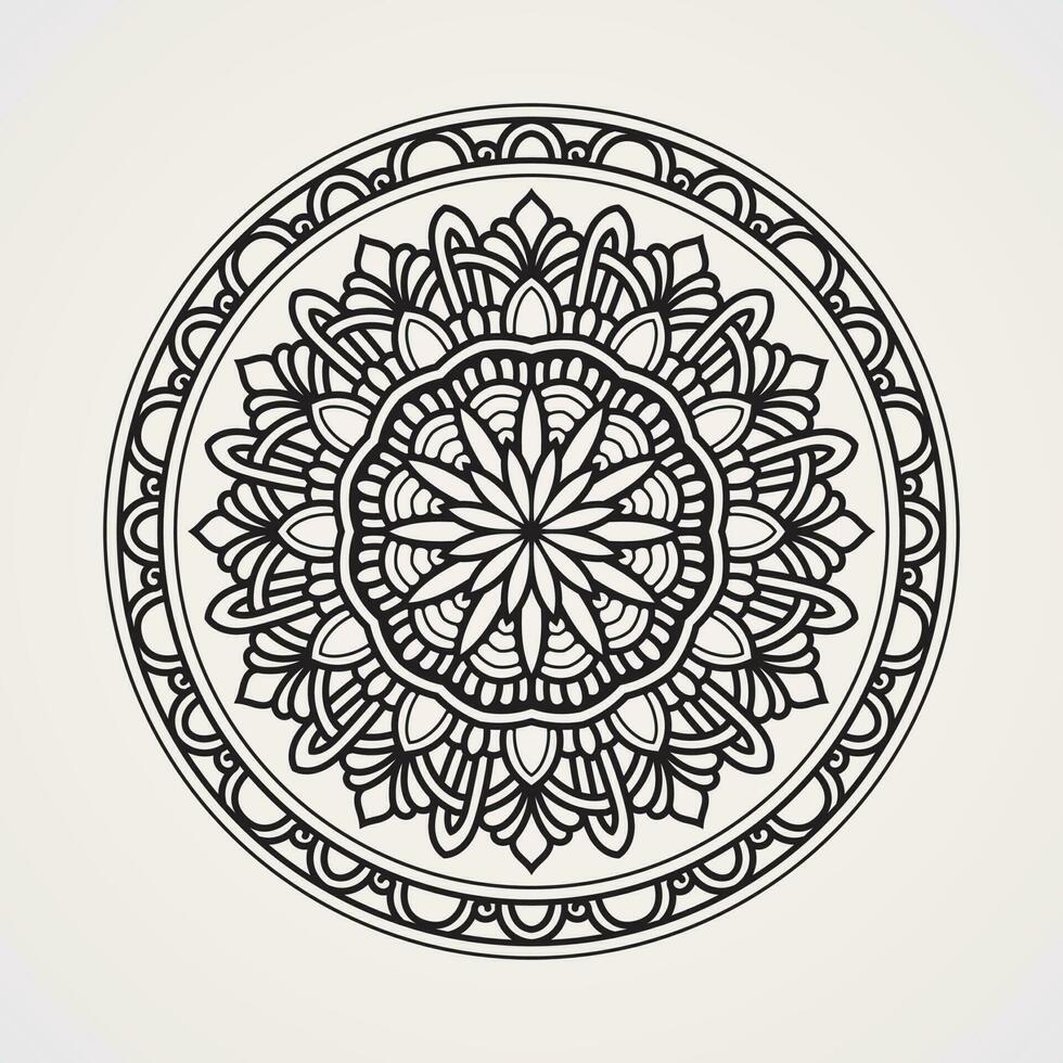 ornements forme une cercle avec continu lignes. adapté pour henné, tatouages, Photos, coloration livres. Islam, hindou, bouddha, Inde, Pakistan, Chinois, arabe vecteur