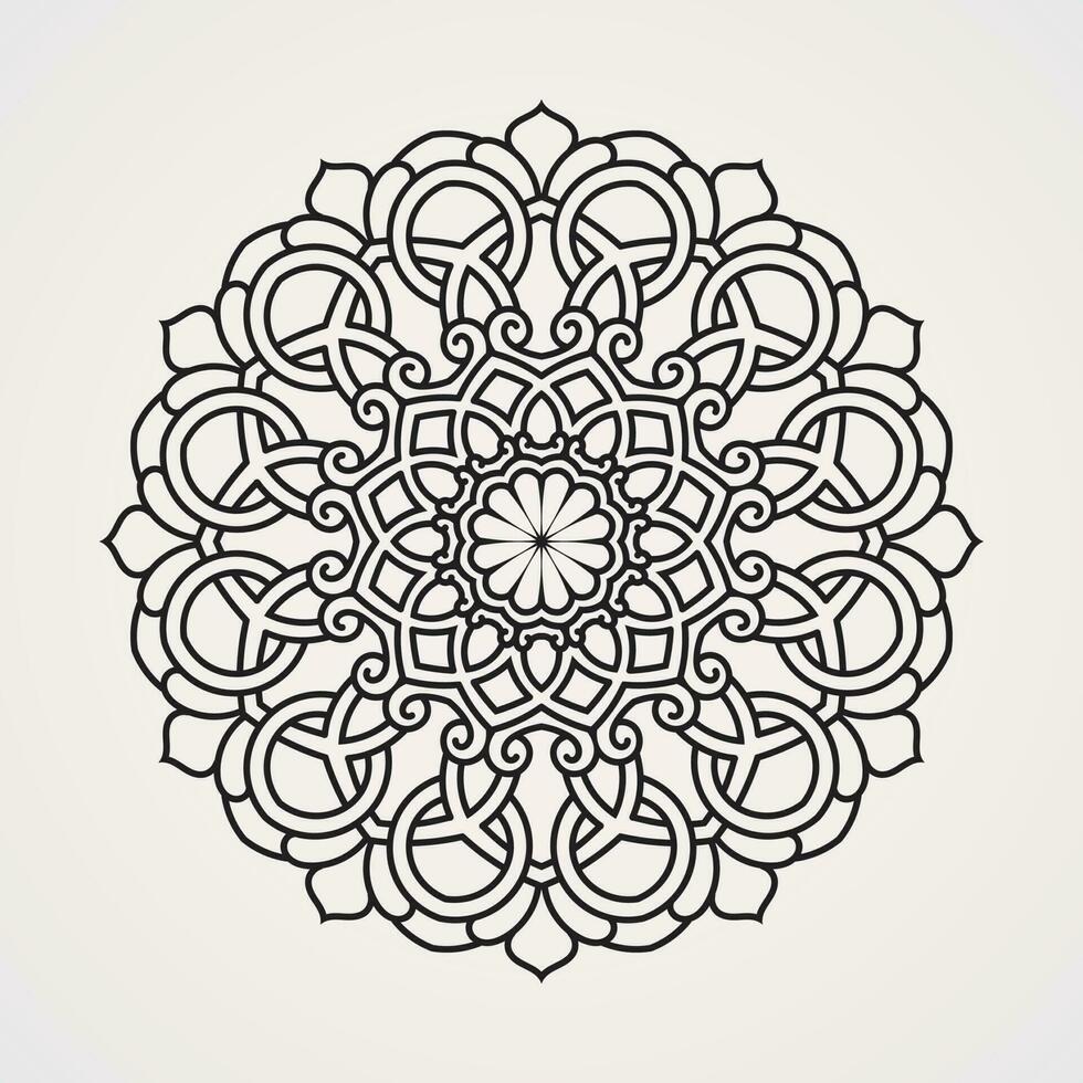 mandala ornements avec entrelacés lignes créer une magnifique impression. adapté pour henné, tatouages, Photos, coloration livres. Islam, hindou, bouddha, Inde, Pakistan, Chinois, arabe vecteur
