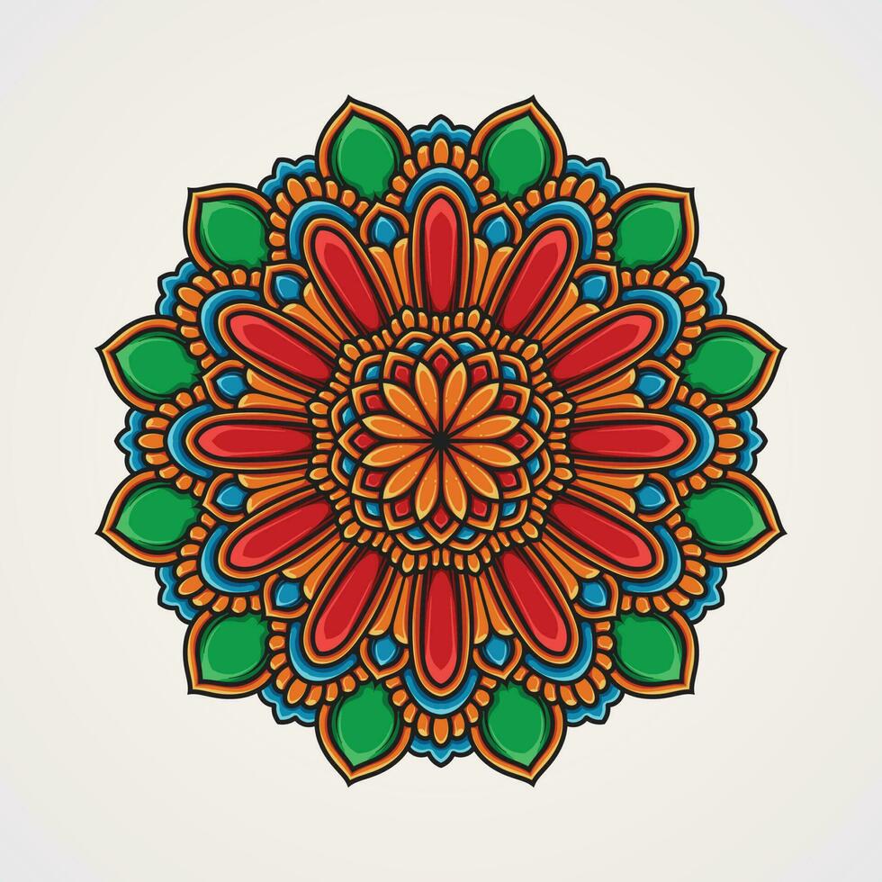 mandala Contexte décoratif ornemental plein couleur. adapté pour henné tatouages coloration livres. Islam hindou bouddhiste Inde Pakistan chinois arabe vecteur