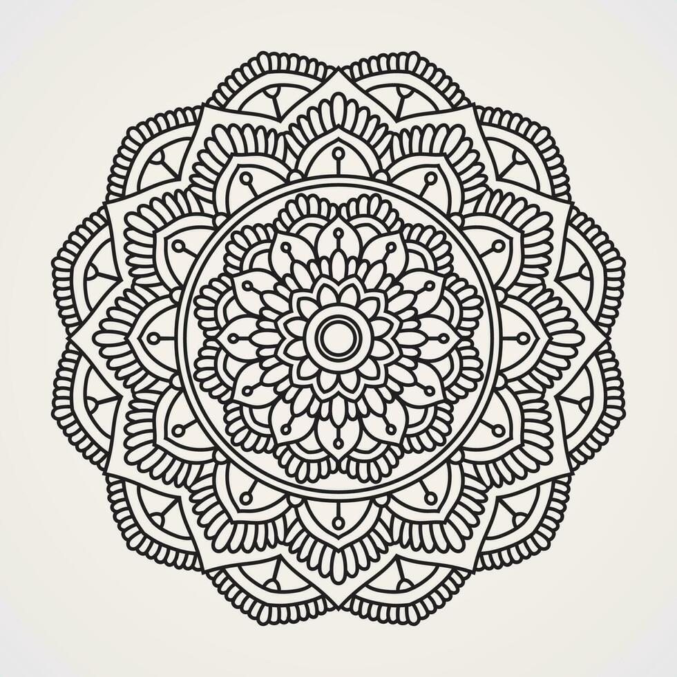 mandala décoré avec beaucoup pétales avec une combinaison de ornements. adapté pour henné, tatouages, Photos, coloration livres. Islam, hindou, bouddha, Inde, Pakistan, Chinois, arabe vecteur