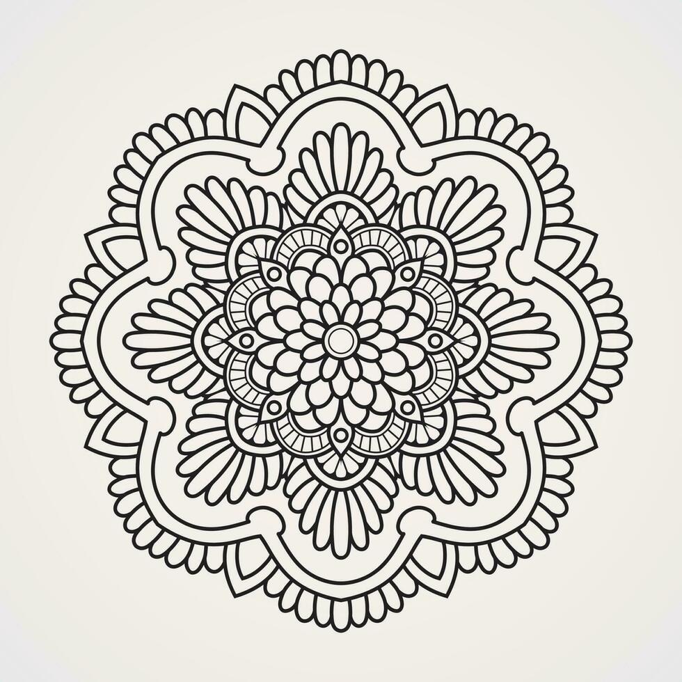 mandala circulaire modèle avec fleur forme. adapté pour henné, tatouages, coloration livres vecteur