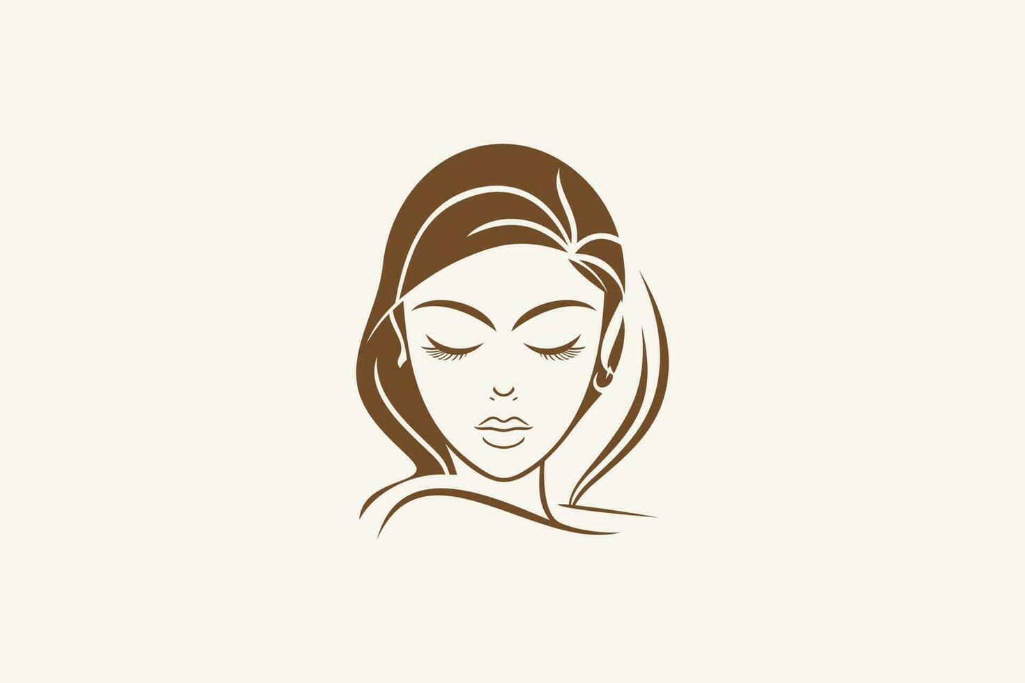 beauté visage abstrait vecteur illustration vecteur logo conception pour beauté salon cheveux traitement