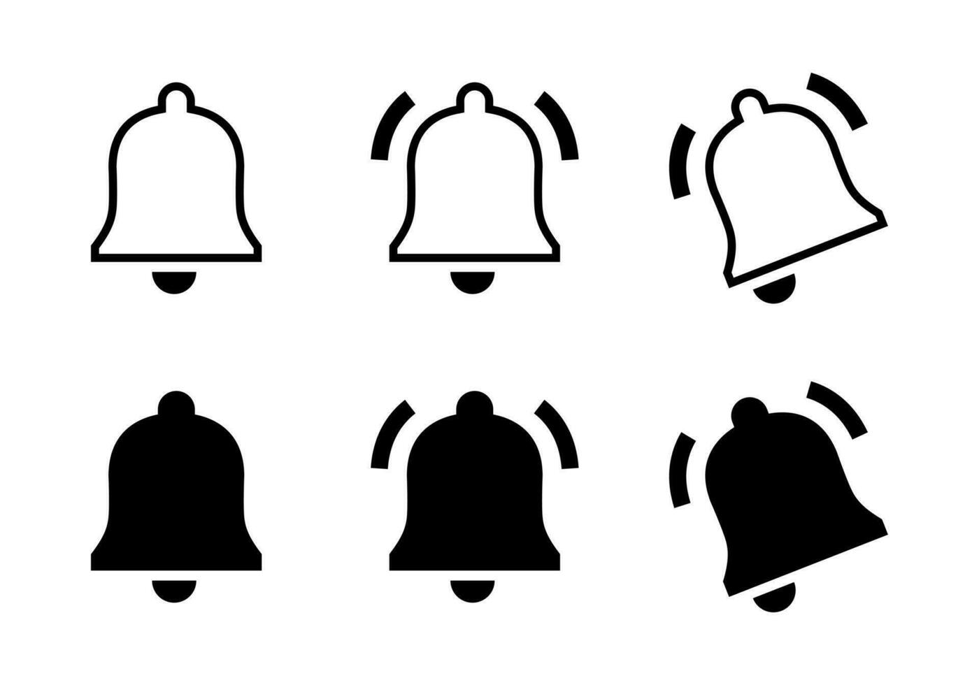 notification cloche icône ensemble collection. rappel symbole concept. vecteur illustration