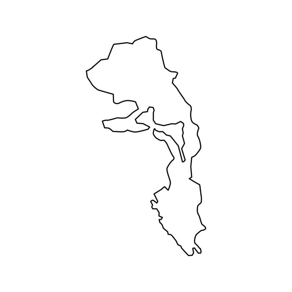 kotor municipalité carte, administratif subdivision de Monténégro. vecteur illustration.