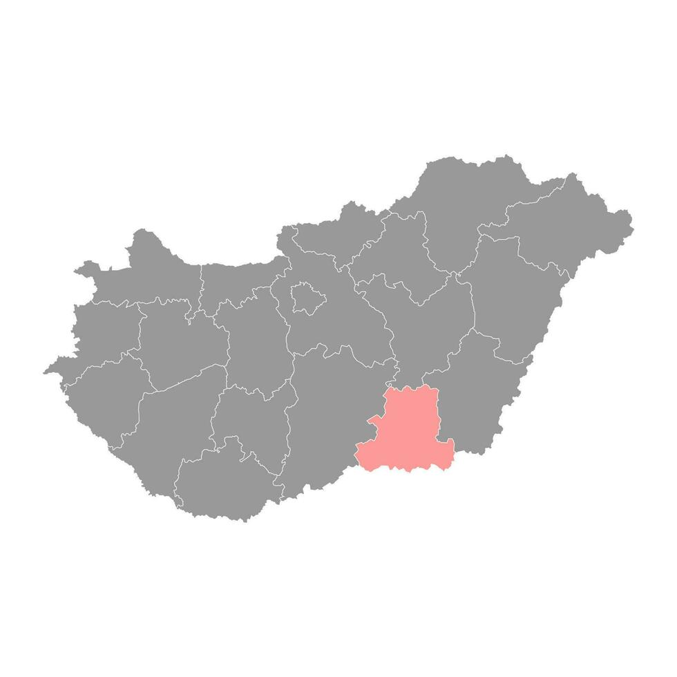 csongrad csanad comté carte, administratif district de Hongrie. vecteur illustration.