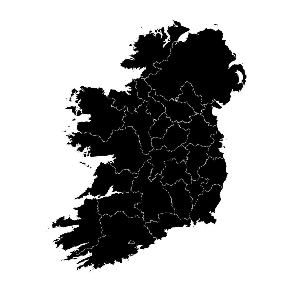 Irlande carte avec comtés et nord Irlande. vecteur illustration.